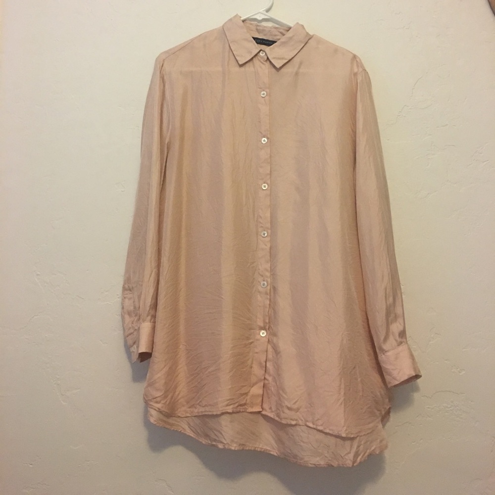 Zara Women's Button Down Shirt - Light Pink